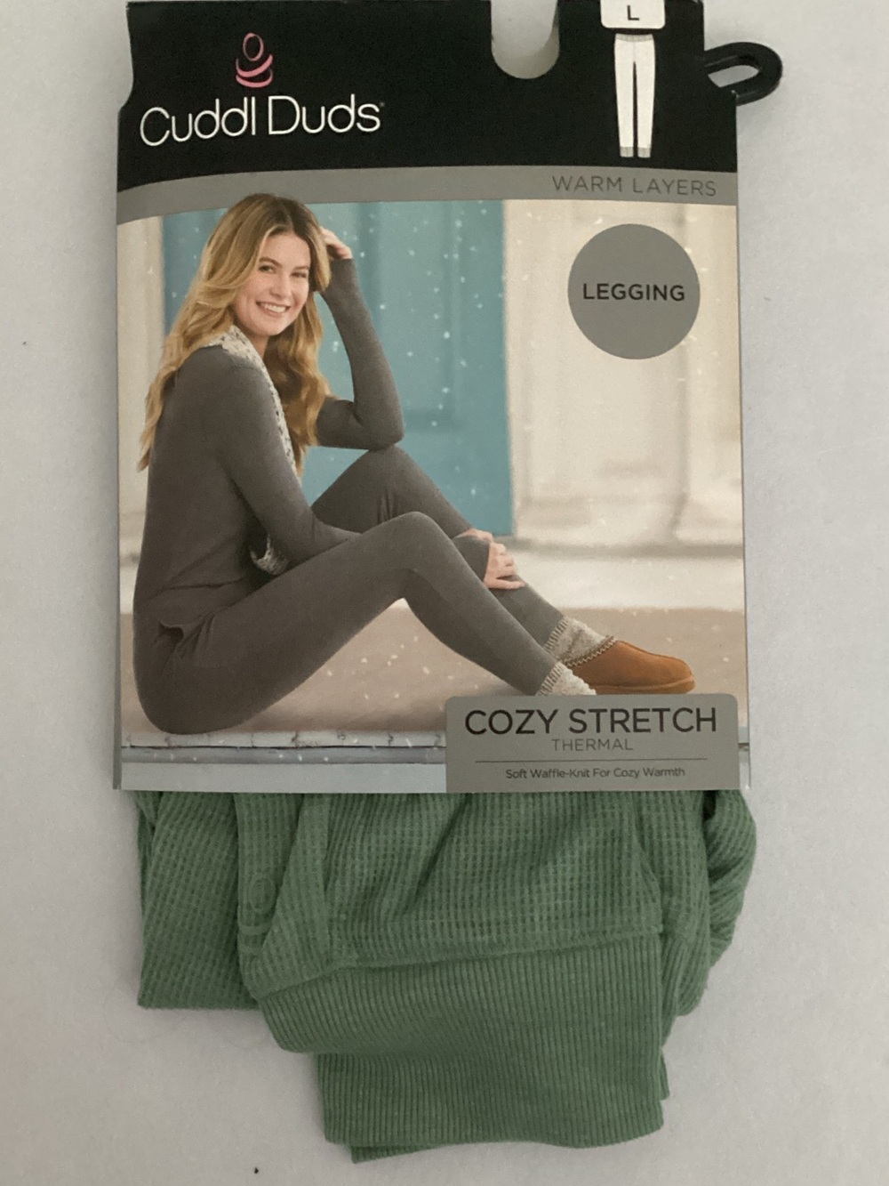 Cuddl Duds Cozy Stretch Thermal Leggings - Sage